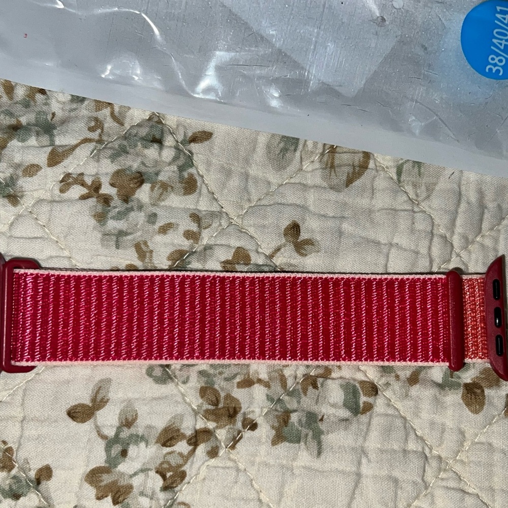 NWT Pink Rugged Nylon Apple Watch Band fits 38mm 40mm 41mm